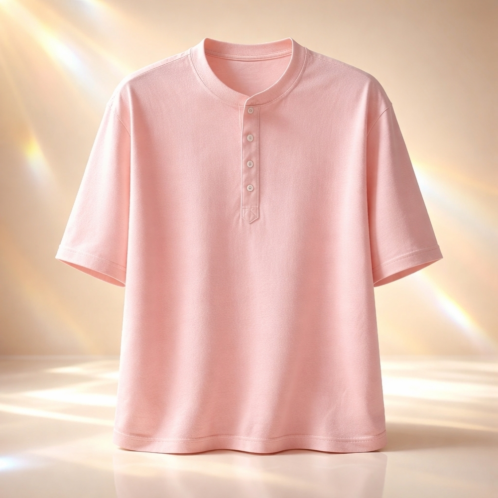 Mens Casual Pink Button Down Shirt for
